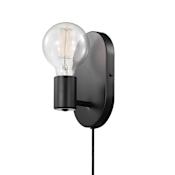 Globe Electric Novogratz Single Light 8" Tall LED Hardwired or Plug-In Wall Sconce Matte Black