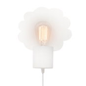 Globe Electric Novogratz 9" Tall Plug-In Wall Sconce with Floral Backplate Matte White