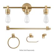 Globe Electric Alexandria 3 Light 21" Wide Bathroom Vanity Light and Hardware Set Matte Brass