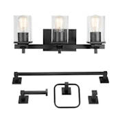 Globe Electric Dakota 3 Light 20" Wide Bathroom Vanity Light Matte Black