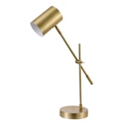 Globe Electric Pratt Single Light Adjustable Height Boom Arm Desk Lamp Matte Brass