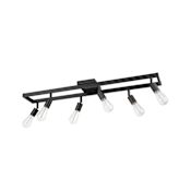 Globe Electric Weston 6 Light 36" Wide Fixed Rail Ceiling Fixture Matte Black