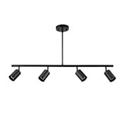 Globe Electric Willard 4 Light 35" Wide Fixed Rail Linear Ceiling Fixture Matte Black