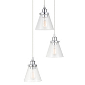 Globe Electric Jackson 3 Light 12" Wide LED Multi Light Pendant Chrome