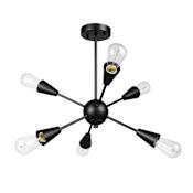 Globe Electric Emmanuelle 6 Light 19" Wide Semi-Flush Ceiling Fixture Matte Black