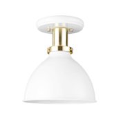 Globe Electric Pearl 9" Wide Semi-Flush Ceiling Fixture Matte White