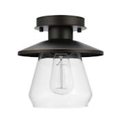 Globe Electric Nate 1 Light Semi-Flush Ceiling Light with Clear Glass Shade Oil Rubbed Bronze