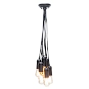 Globe Electric 7 Light 8" Wide Pendant with Shade Black