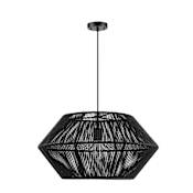 Globe Electric Terra 25" Wide Pendant with Paper Twine Shade Matte Black