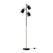 Globe Electric Novogratz 3 Light 67" Tall LED Tree Floor Lamp Matte Black / Matte Brass