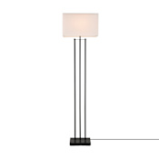 Globe Electric Ricci 62" Tall Torchiere Floor Lamp with Fabric Shade Matte Black