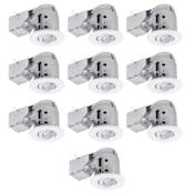 Globe Electric Pack of (10) - 3" GU10 Open Recessed Trim and Remodel Housing- IC Rated White