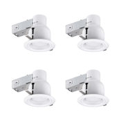 Globe Electric Pack of (4) - 4" Medium (E26) Open Recessed Trim and Remodel Housing- IC Rated White