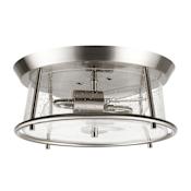 Globe Electric Donny 2 Light 13" Wide Flush Mount Drum Ceiling Fixture Brushed Nickel