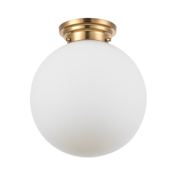 Globe Electric Portland 12" Wide Semi-Flush Globe Ceiling Fixture Brass