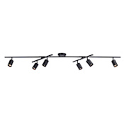 Globe Electric Waylon 6 Light 64" Wide Fixed Rail Linear Ceiling Fixture Matte Black