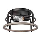 Globe Electric Shilah 2 Light 13" Wide Flush Mount Ceiling Fixture Matte Black