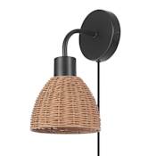 Globe Electric Briar 11" Tall Hardwired or Plug-In Wall Sconce Matte Black