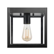 Globe Electric Sasha 8" Wide Flush Mount Square Outdoor Ceiling Fixture Matte Black