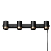 Globe Electric Dale 4 Light 6" Tall Plug-In Wall Sconce Matte Black