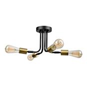Globe Electric Samuel 4 Light 14" Wide Semi-Flush Ceiling Fixture Matte Black