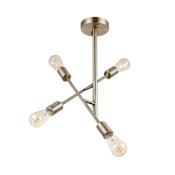 Globe Electric Michelle 4 Light 17" Wide Semi-Flush Sputnik Ceiling Fixture Matte Brass