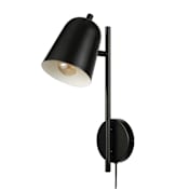 Globe Electric Eastmont 16" Tall Hardwired or Plug-In Wall Sconce Matte Black