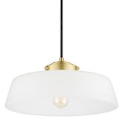 Globe Electric Dorset 16" Wide Pendant with Frosted Glass Shade Brass