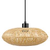 Globe Electric Millie 13" Wide Pendant with Bamboo Shade Matte Black
