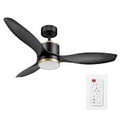 Globe Electric Edinburg 48" 3 Blade Indoor Smart Adjustable Color Temperature LED Ceiling Fan Matte Black