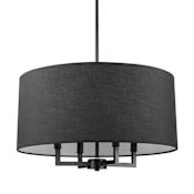 Globe Electric Emery 4 Light 20" Wide Drum Pendant Matte Black