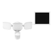 Globe Electric Triple Light 7-11/16" Wide Adjustable 4000K LED Motion Sensing Outdoor Security Flood Light White