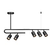 Globe Electric Brooke 5 Light 32" Wide Semi-flush Linear Ceiling Fixture Matte Black