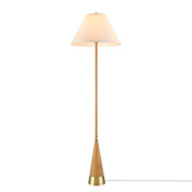 Globe Electric 63" Tall LED Torchiere Floor Lamp Wood