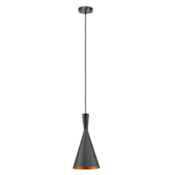 Globe Electric Mira Single Light 7" Wide Hourglass Pendant Black