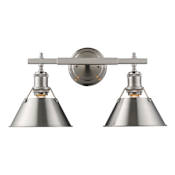 Golden Lighting Orwell 2 Light 18" Wide Vanity Light Pewter
