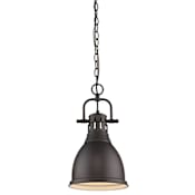 Golden Lighting Duncan 1 Light 8-7/8" Wide Indoor Pendant in Rubbed Bronze Rubbed Bronze