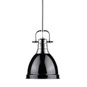 Golden Lighting Duncan Single Light 9" Wide Mini Pendant Black