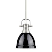 Golden Lighting Duncan Single Light 9" Wide Mini Pendant Black