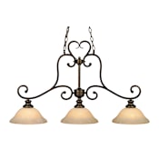 Golden Lighting Heartwood 3 Light Linear Chandelier Burnt Sienna