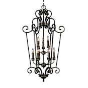 Golden Lighting Nine Light Foyer Pendant from the Heartwood Collection Burnt Sienna