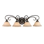 Golden Lighting Homestead RBZ 4 Light Bathroom Vanity Light Rubbed Bronze