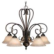 Golden Lighting Homestead 5 Light 25" Wide Chandelier Rubbed Bronze