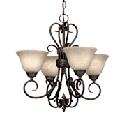 Golden Lighting Four Light Mini Chandelier from the Homestead RBZ Collection Rubbed Bronze