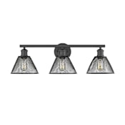 Golden Lighting Carver 3 Light 28" Wide Bathroom Vanity Light Black