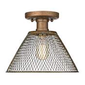 Golden Lighting Carver 10" Wide Semi-Flush Ceiling Fixture Copper Patina