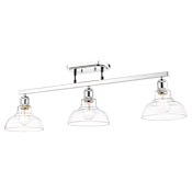 Golden Lighting Carver 3 Light 36" Wide Fixed Rail Linear Ceiling Fixture Chrome