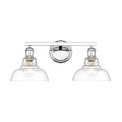 Golden Lighting Carver 2 Light 8" Wide Vanity Light Chrome / Clear