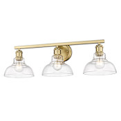 Golden Lighting Carver 3 Light 28" Wide Bathroom Vanity Light with Clear Glass Shades Brushed Champagne Bronze