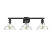 Golden Lighting Carver 3 Light 28" Wide Bathroom Vanity Light Black